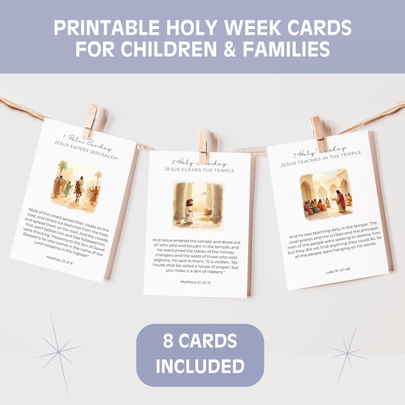 Holy Week Cards for Kids and Families, Kids Christian Easter Story ...