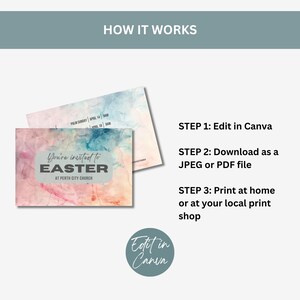 May include: A printable invitation to an Easter service at Perth City Church. The invitation features a watercolour background with a text overlay that says "You're invited to Easter at Perth City Church".