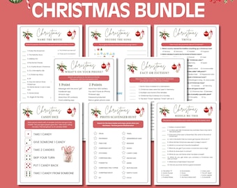 Christmas Games Bundle, 50 Christmas Party Games For Adults and Kids, Christmas Family Games Printable,  Holiday Office Party Games