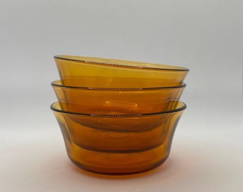 Cuenco para postre pequeño de vidrio ámbar Duralex francés