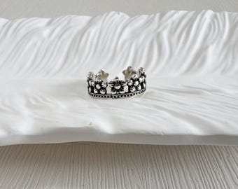 Braided Twist Adjustable Ring - Antique Silver Rope Design Open Ring, 2 Styles | DZSP-242