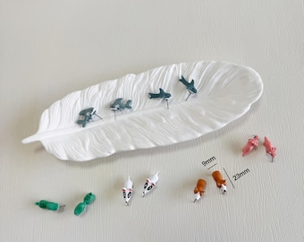 Mini Animal Stud Earrings – Spray Paint Set of 7 | DZSP-221