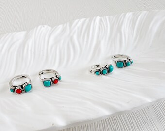 Turquoise Moon Pendant Necklace - Boho Celestial Jewelry in Two Styles | DZSP-205