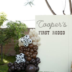 First Rodeo Cowboy | Country Balloon Kit DIY | Balloon Garland Kit | Western Cowboy Birthday Decor | Cow Print Balloon | Baby Shower Decor