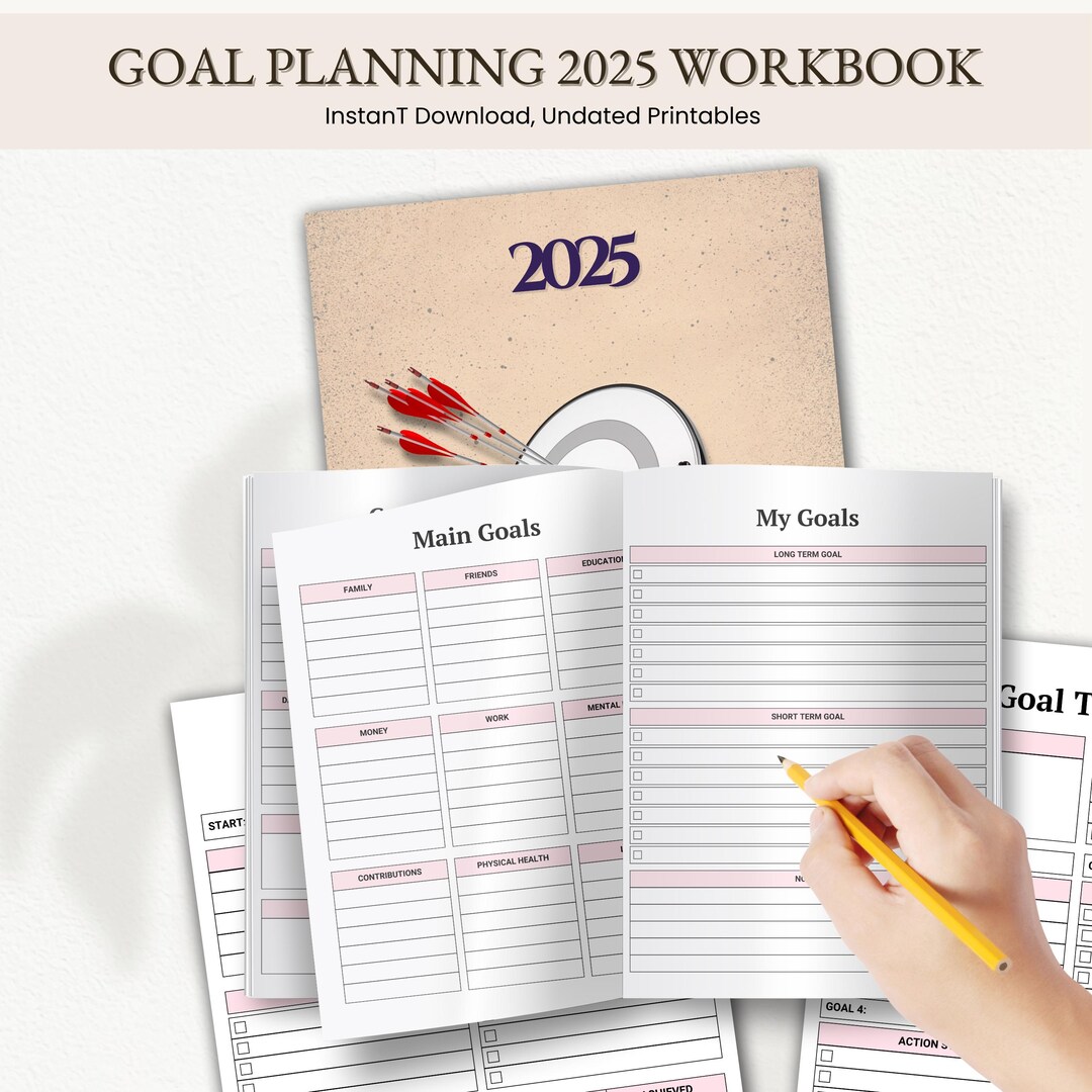 2025 Goal Planning Workbook Digital Goal Tracker Printable Planner Goal ...
