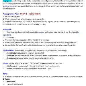 NUR 304 Study Guide Exam 2