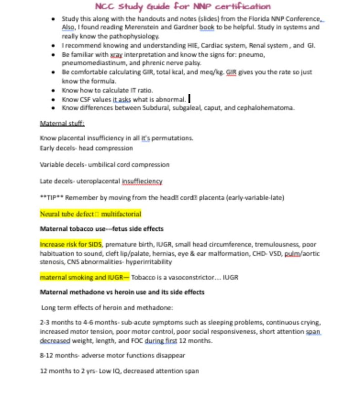 Ncc Study Chart NCC Study Guide and Tips for NNP Students - Etsy