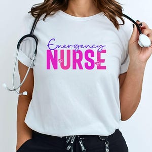 Emergency Nurse Heavy Cotton Tee, Medical RN T-Shirt, Healthcare Worker Gift, Hospital Staff Clothing, Nurse Appreciation Shirt