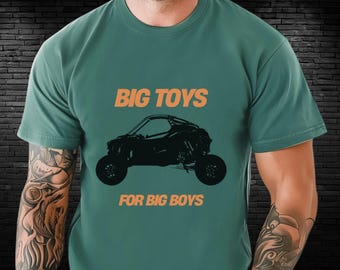 Off-Roading Adventure Men&#39;s Comfort Colors T-Shirt, Big Boys Toy Tee, Mudding ATV UTV SxS,