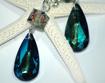 Blue Lagoon Tears Swarovski Crystal Earrings