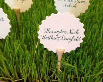 Golf tee Escort Card and Holder  #2  /Place Card Holder - Favor