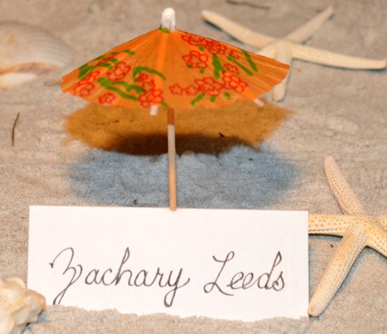 Beach Wedding Umbrella Escort Cards 1 image 3