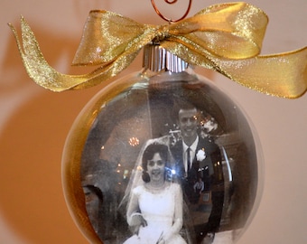 Wedding/Anniversary Photo Ornament Keepsake First Year Ornament