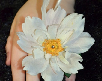 Alternative Corsage  White Finger Corsage  Ring Corsage