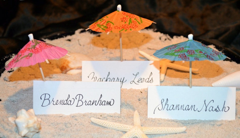 Beach Wedding Umbrella Escort Cards 1 image 1