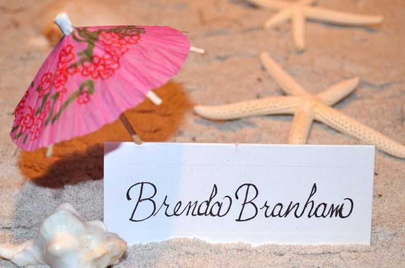 Beach Wedding Umbrella Escort Cards 1 image 2
