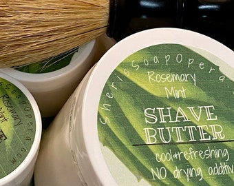 Fresh Rosemary Mint Shave Butter-with cooling Aloe Vera-a cooling soapless alternative