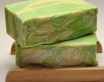 Natural Rosemary Mint Soap – with Optional Wooden Ladder Soap Dish