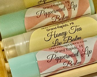 Natural Lip Balm Duo – Honey Tea & Peppermint