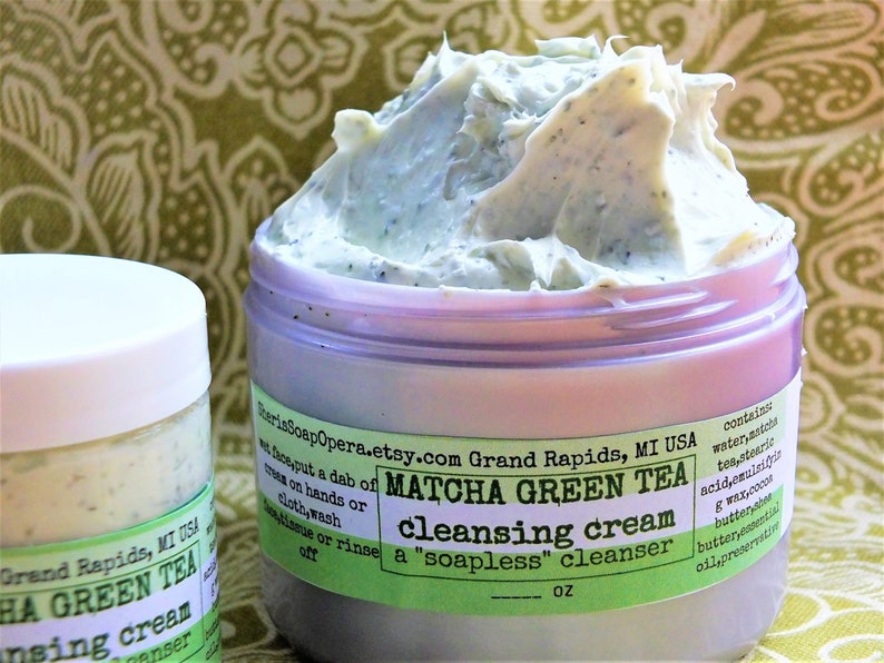 Matcha Green Tea Cleansing Cream-A Soapless Alternative-Great for Problem Skin NEW DANDELION OAT Cleanser-or Fresh Carrot Cleansing Cream imagem 1