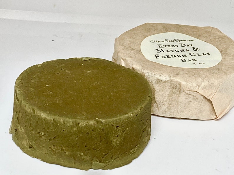 Matcha Green Tea Facial Cleanser Soapless Alternative-Great for Problem Skin or Fresh Carrot Cleansing Cream Matcha/Clay 4oz