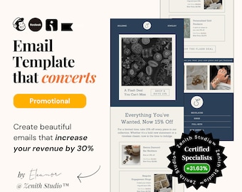 Businend E-Mail-marketing-Vorlagen Flodes Newsletter Mailchimp E-mail-marketing Klaviyo Vorlagen Bearbeitbar Canva Eleganter Minimal Schmuck