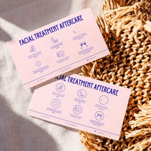 Pink Facial Treatment Aftercare Card, Skincare Aftercare Instructions, Esthetician Care Card, Facial Post Treatment Guide, Canva Template