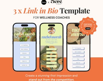 Link in Bio Template Wellness Coach Instagram Bio Canva Website Template Ernährungswissenschaftlerin Biolink Small Business IG Linktree Alternative