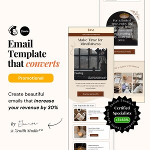 Mailchimp Email Marketing Templates Pomotional Email Newsletter Templates Editable Canva Email Campaigns Small Business Ecommerce Marketing