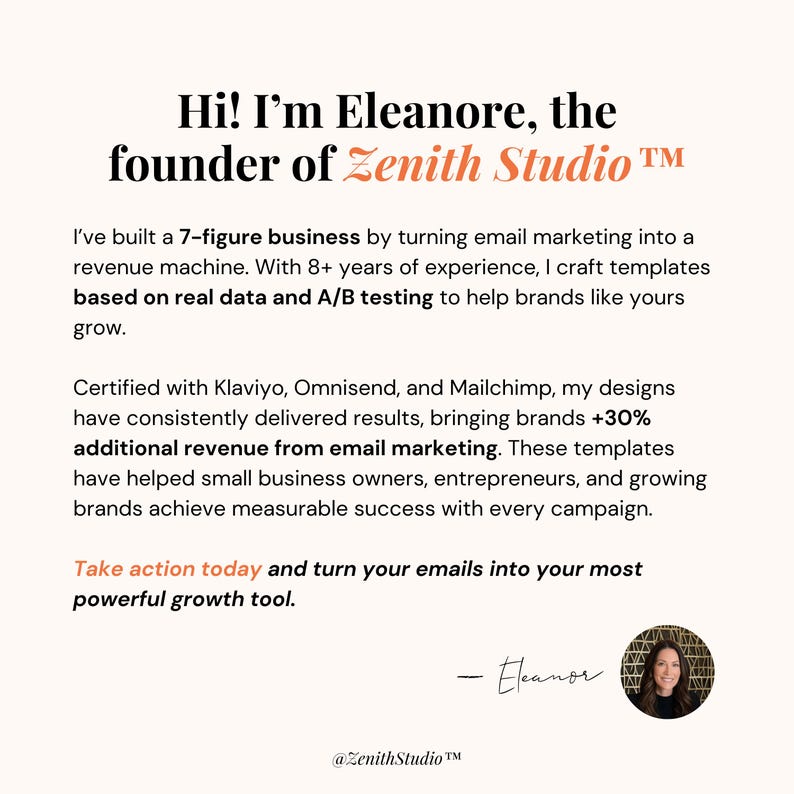 Playfully elegant email templates for Flodesk, Omnisend, Mailchimp, and Klaviyo, with customizable Canva blocks and trendy designs for women’s fashion boutiques.