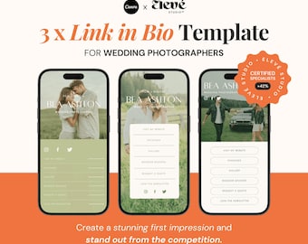 Link in Bio Template Hochzeitsfotograf Canva Website Instagram Bio Videographer Portfolio Buchung Seite Videofilmer Linktree Alternative