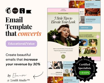 Omnisend Email Marketing Templates Trendy Boutique Flodesk Email Marketing Mailchimp Newsletter Editable Canva Klaviyo Fashion E-commerce