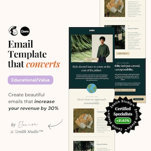 Mailchimp Email Marketing Templates Newsletter Designs Small Business Unique Email Campaigns Women's Clothing Boutique Shop Editable Canva