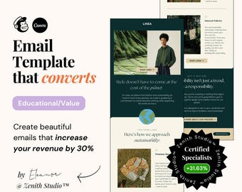 Mailchimp-e-mailmarketingsjablonen Nieuwsbriefontwerpen Kleine bedrijven Unieke e-mailcampagnes Dameskledingboetiekwinkel Bewerkbaar canvas