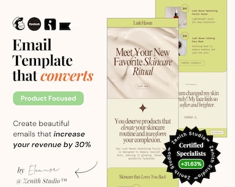 Mailchimp Email Marketing Templates Klaviyo Email Omnisend Editable Canva Email Newsletter Flodesk Designs Skincare Wellness Small Business