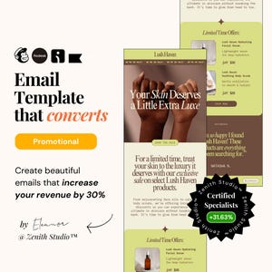 Flodesk Skincare Email Marketing Templates Omnisend Beauty Newsletter Klaviyo Email Marketing Design Mailchimp Editable Canva Small Business