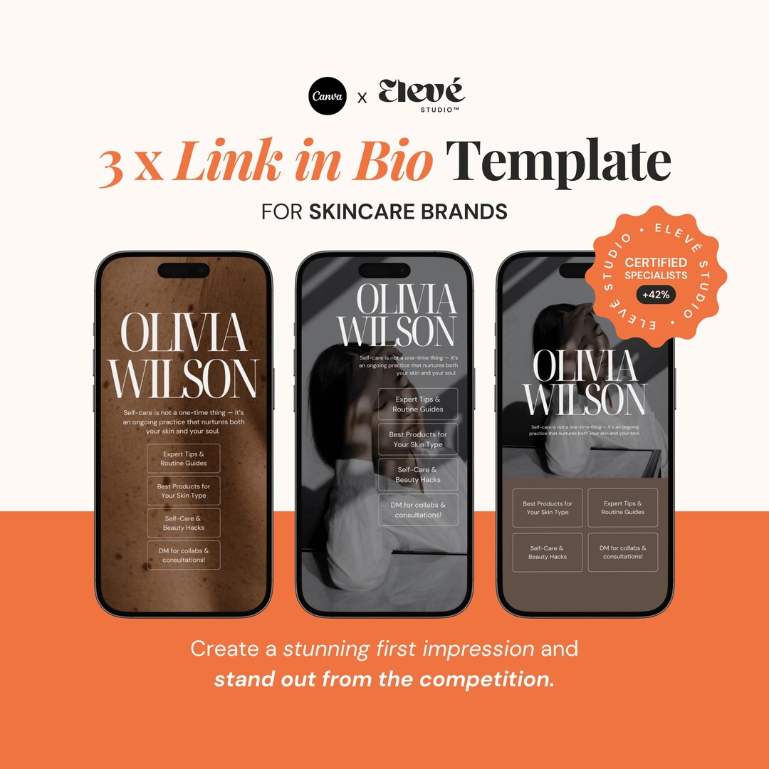 Link in Bio Template Skincare Brand Canva Instagram Bio Beauty Brand ...