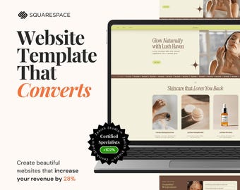 Squarespace Template, Hautpflege Website Template, Wellness Marken Website, sauberes, modernes E-Kommerz Design, anpassbares Squarespace 7.1 Theme,