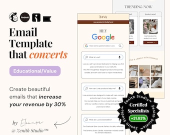 Plantillas de correo electrónico de Mailchimp Diseños de boletines informativos de Omnisend Marketing por correo electrónico de Flodesk Campañas de Klaviyo Plantillas de Canva editables para pequeñas empresas