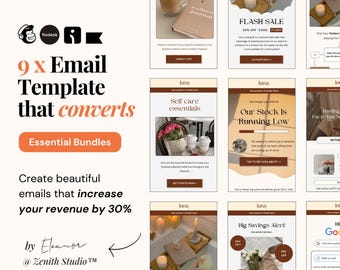 Email Marketing Templates Bundle omnisend Newsletter Designs Mailchimp Emails Klaviyo Templates Flodesk Emails Editable Canva Small Business