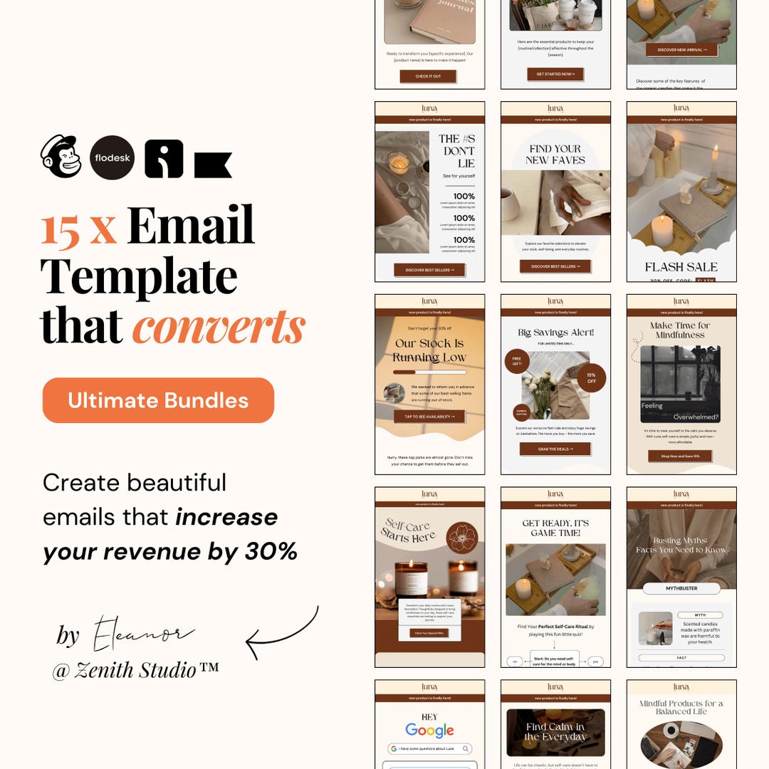 Email Marketing Templates Bundle Omnisend Email Editable Canva