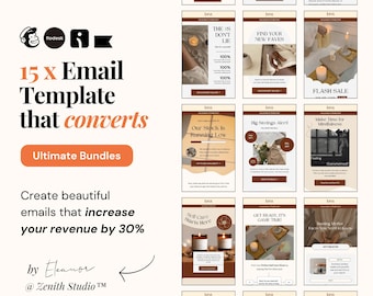 Pacote de modelos de marketing por e-mail Omnisend Email Editável Canva Templates Mailchimp Newsletter Klaviyo Campaigns Flodesk Email Templates