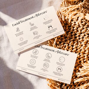 Facial Treatment Aftercare Card, Skincare Aftercare Instructions, Esthetician Care Card, Facial Post Treatment Guide Editable Canva Template