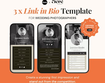 Link in Bio Template Instagram Bio Hochzeitsfotograf Canva Website Template Business biolink Small Business IG Linktree Alternative