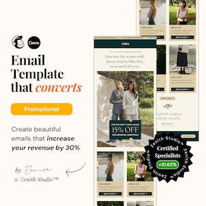 Mailchimp Email Marketing Templates Beautiful Newsletter Canva Designs Small Business Modern Email Campaigns Women's Clothing Boutique Shop
