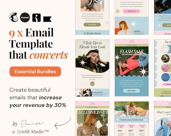 Flodesk Email Marketing Templates BUNDLE Omnisend Newsletter Design Mailchimp Email Marketing Klaviyo Digital Marketing Canva Retro Boutique