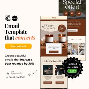 Mailchimp Email Marketing Canva Templates Pomotional Email Newsletter Templates Editable Email Campaigns Small Business Ecommerce Marketing