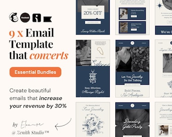 Email Marketing Templates Bundle omnisend Newsletter Designs Mailchimp Emails Klaviyo Templates Flodesk Emails Schmuck Small Business Canva