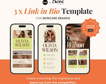Instagram Link in Bio Template Beauty Business Canva Website Skincare Brand Portfolio Accounting Page Small Business Linktree Alternative