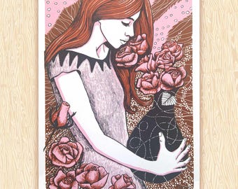 Serigrafia "Profumo", stampata a mano